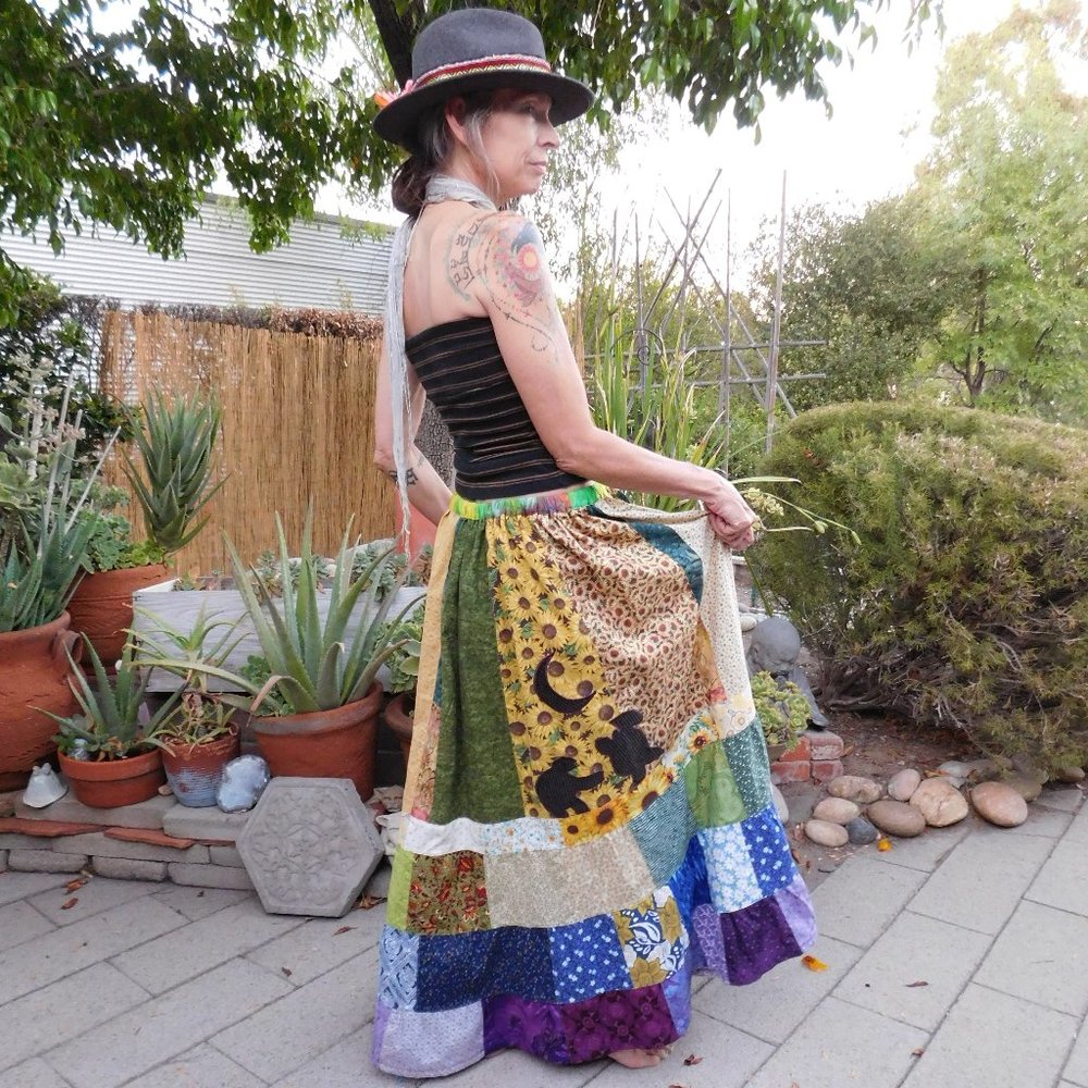 Terrapin Sunflower Skirt || Hippie Patchwork